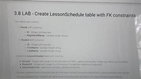 Solved 38 Lab Create Lessonschedule Table With Fk