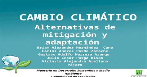 Cambio Climático Alternativas De Mitigación Y Adaptación Pptx Powerpoint