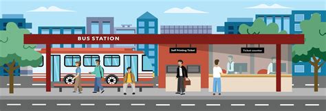 commuters  people waiting   bus stop  station
