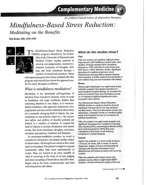 Pdf Mindfulness Based Stress Reduction