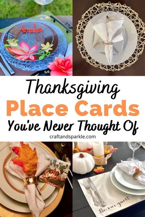 Unique Place Card Ideas | Thanksgiving place cards, Unique thanksgiving, Thanksgiving crafts