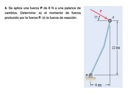 Solved Se Aplica Una Fuerza P De N A Una Palanca De Chegg