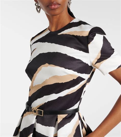 Elie Saab Printed Silk Blend Midi Dress In Nude ModeSens