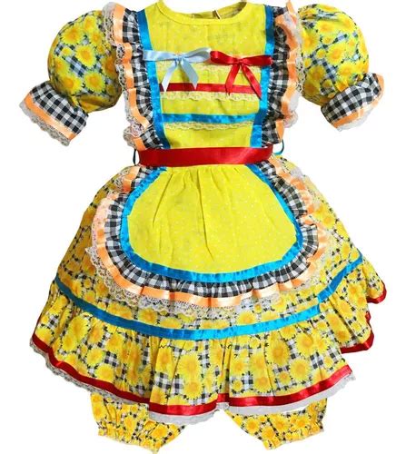 Vestido Festa Junina Caipira São João Infantil Quadrilha Mercadolivre