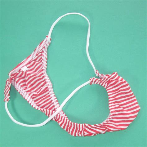 K Mens Micro Bikini String Waist Mini Pouch Solid Colors Stripes Ebay