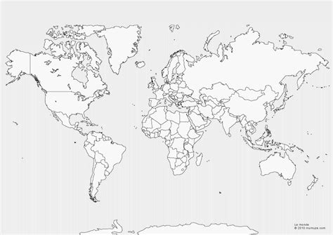 Carte du monde vierge à imprimer gratuitement - Observer