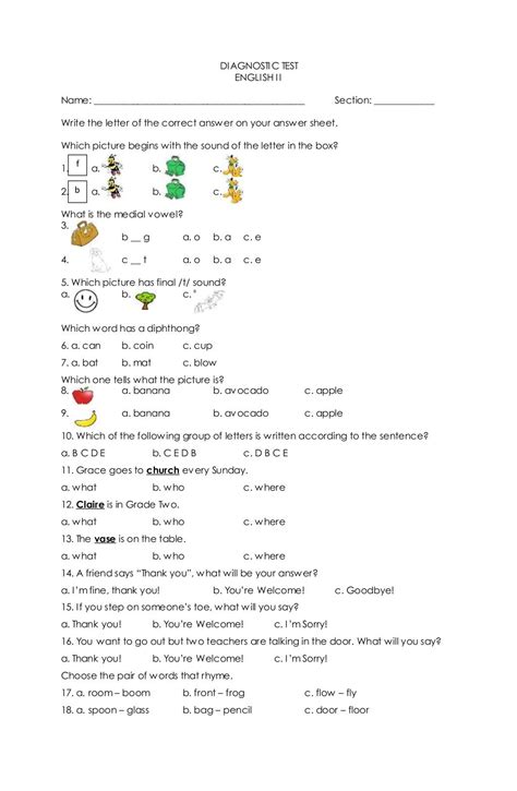 Diagnostic Test English Ii Name