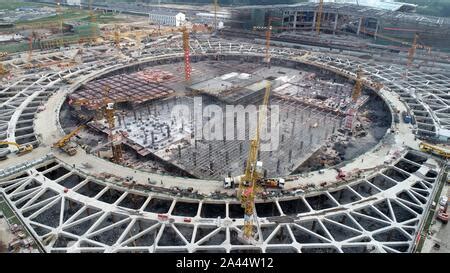 An Aerial View Of The Huai An East Railway Station Under Construction