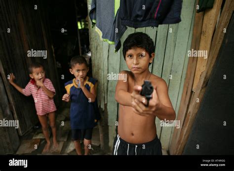 Children Joining Local Gangs Who Become Extremely Violent Stock Photo