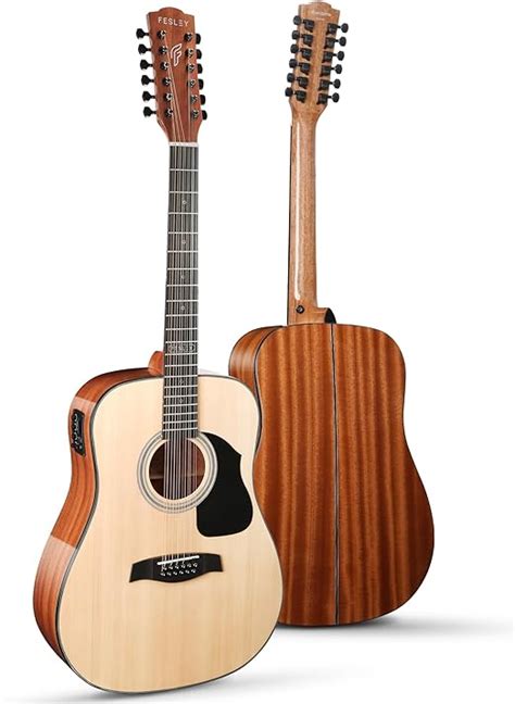 Fesley String Guitar Full Size Acoustic Electric Guitars For Adults