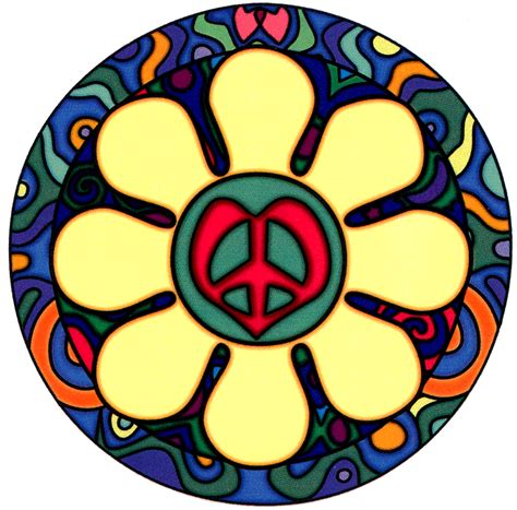 Heart Peace Sign And Flower Clip Art Library