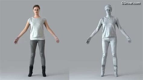 3d Realistic Human Model High Quality Rigged 3d Casual Woman For 3ds