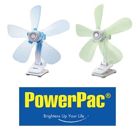 Powerpac Electric Mini Clip Fan With Silent Motor Blue Green Ppc603