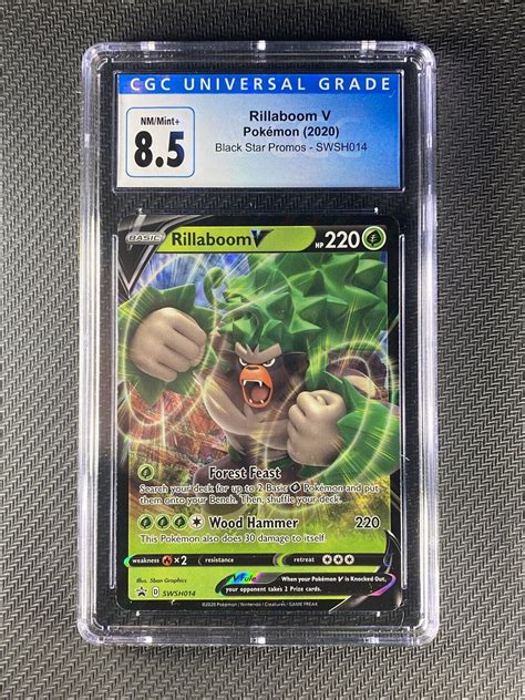 Rillaboom V Holo Nm Black Star Promo Swsh Pokemon Values Mavin