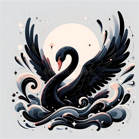 Illustration of Digital Art Abstract Black Swan Stock Illustration ...