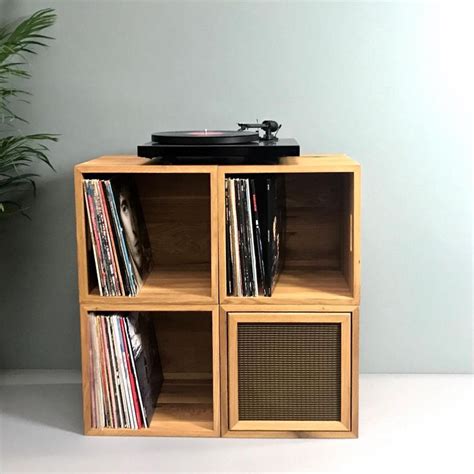 Vinyl Record Box Oiled Oak Lp Storage Box Wooden Amsterdam