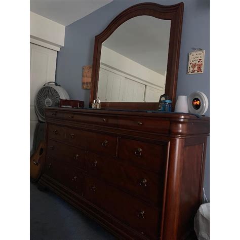 Solid Wood Dresser w/ Mirror - AptDeco