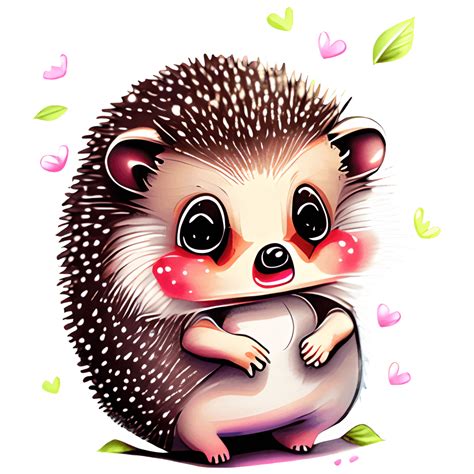 Acuarela Kawaii Hedgehog Cub · Creative Fabrica