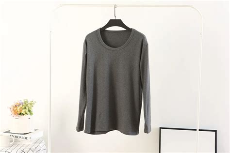 Ensemble de lingerie Black Gray Thermique à rayures Coton Grande taille Homme Blanc