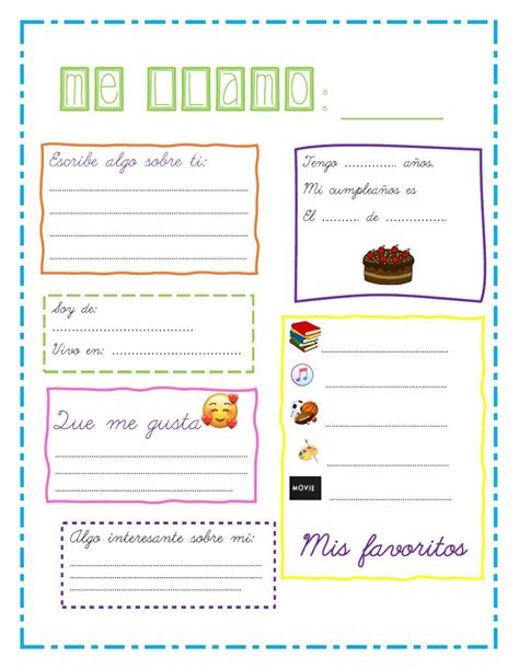 Todo Sobre Mi Online Worksheet Live Worksheets