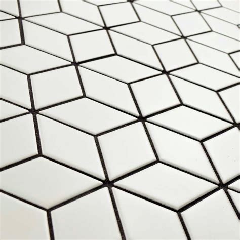 Merola Tile Metro Rhombus Matte White 10 12 In X 12 18 In X 5 Mm