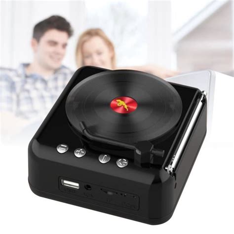 HURRISE Enceinte Bluetooth Retro Vinyle Radio FM Mini Innovante Son