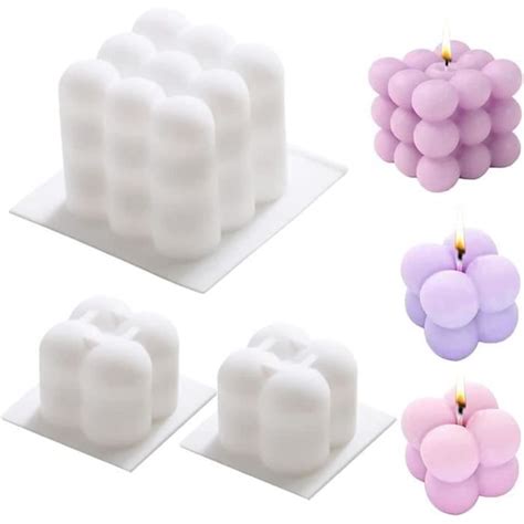 Moule Pour Bougies Pi Ces D Cube Boule Silicone Moule Pour La