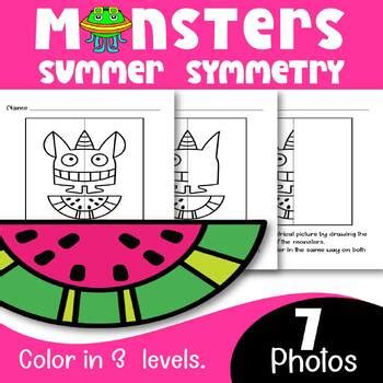 Summer Monsters Theme Math Lines Of Symmetry Art Activity By Patiphan