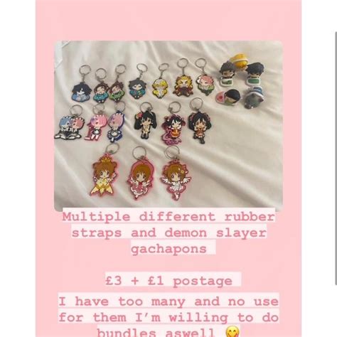 Various anime keychain rubber straps Selling for £3... - Depop