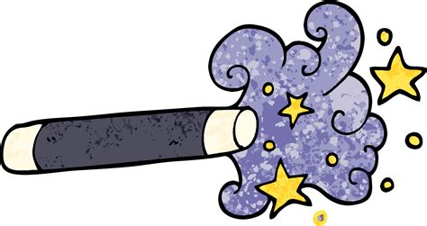 Grunge Textured Illustration Cartoon Magician Wand Png