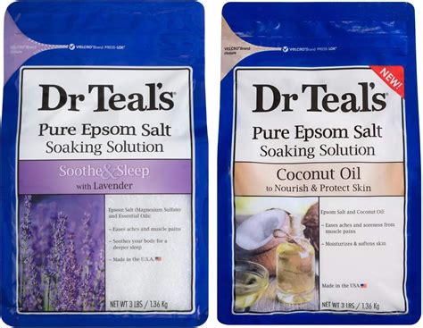 Dr Teal S Salt Soak With Pure Epsom Salt Nourish And Protect With Coconut Oil 3 Lbs