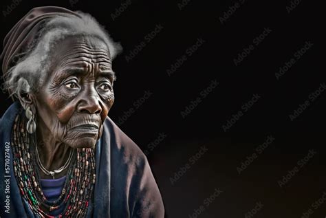 Portrait of an old person with wrinkles, older senior elderly black ...