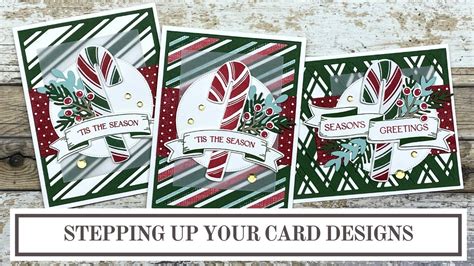 Stampin Up Sweet Candy Canes Stepped Up Card Ideas Youtube