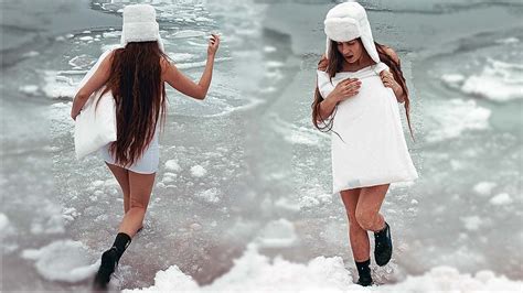 Russian Ice Queen Mermaid Winter Swimming In Ice Hole Youtube