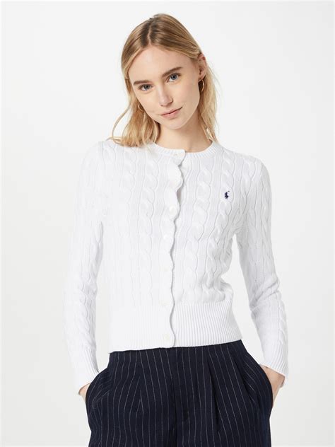 Polo Ralph Lauren Плетена жилетка синьо / бяло - GLAMI.bg