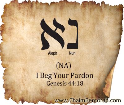 Hebrew Word Study I Beg Your Pardon Na Chaim Bentorah