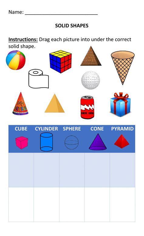 Solid Shapes online worksheet for 1. You can do the exercises online or ...