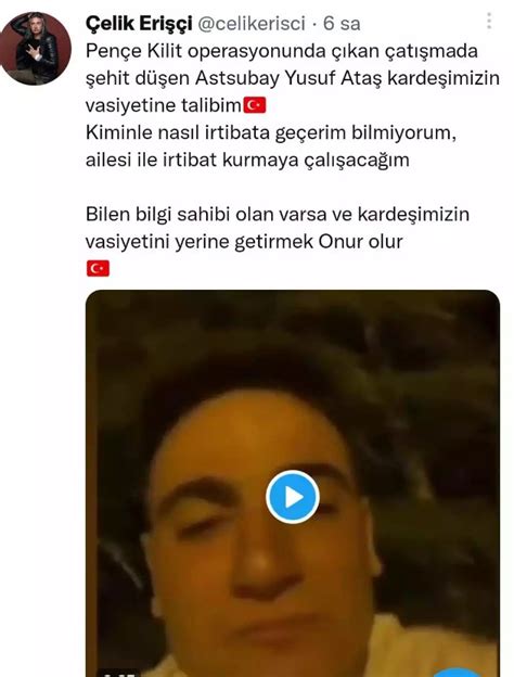 Şehit Yusuf Ataş ın vasiyetine Çelik sahip çıktı