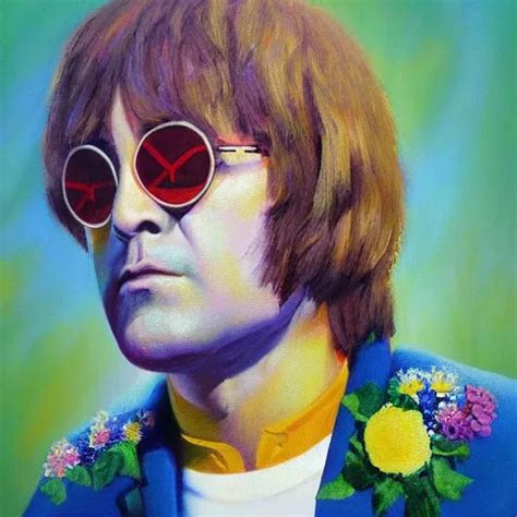 Midsommar Elton John Lennon Oil Painting Emotional Stable Diffusion