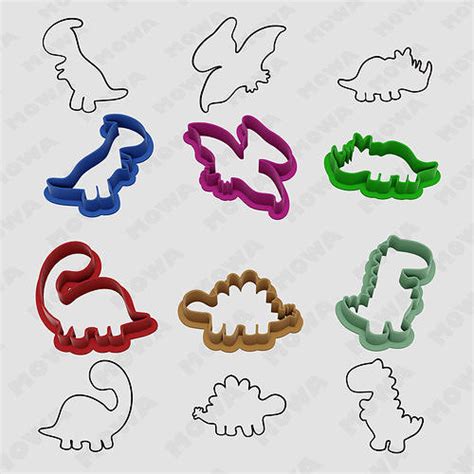 Baby Dinosaur Cookie Cutter Set Pcs D Model D Printable Cgtrader