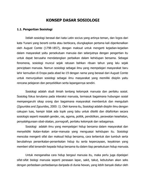 Konsep Dasar Sosiologi Konsep Dasar Sosiologi Pengertian Sosiologi Istilah Sosiologi Berasal