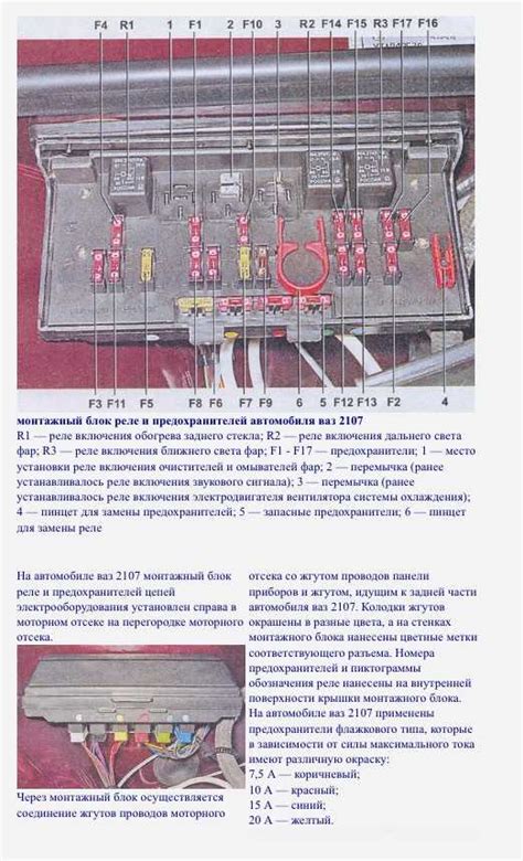 Схема предохранителей ваз 2107 инжектор в салоне 60 фото - wForm.ru