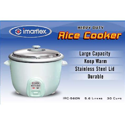 Imarflex Commercial Rice Cooker 5 6L 30 Cups IRC 560N Imarflex