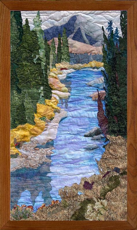 The River Runs Through A Fabric Ladndscape Art Quilt Landscape Art