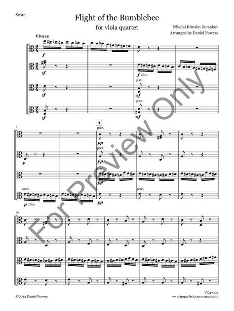 Flight of the Bumblebee (Viola Quartet | J.W. Pepper Sheet Music