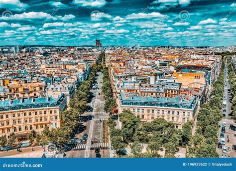 Belle Vue Panoramique Sur Paris Du Toit De L Arc De Triomphe La France