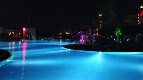 Hotel Swimming Pool at Night Stock Photo - Image of resort, sunlight ...