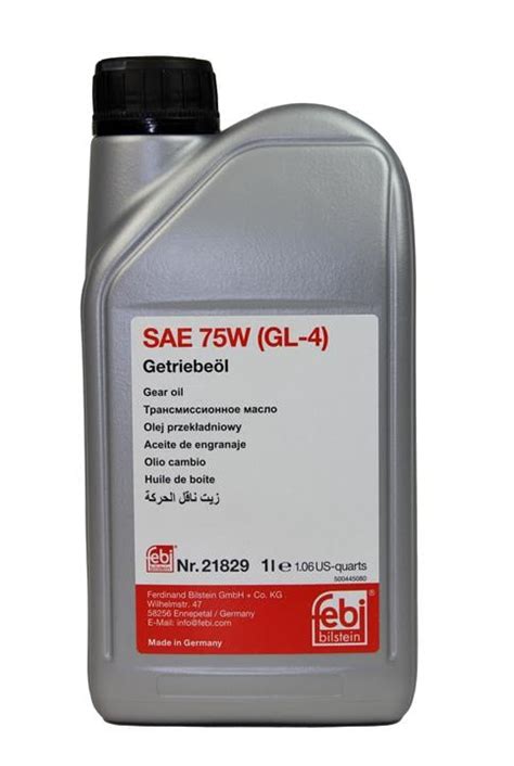 21829 Febi - Масло трансмиссионное Febi Gearbox oil 75W GL-4, 1 л 21829 ...