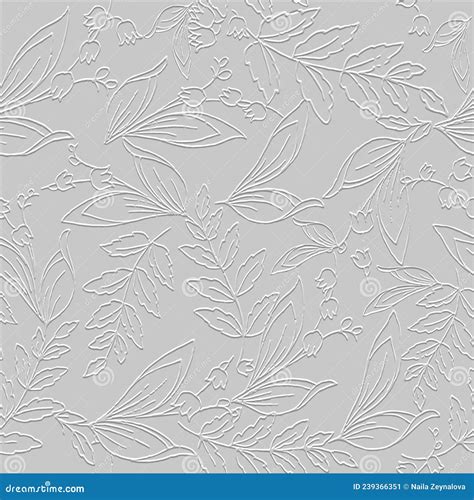 Embossed Floral Line Art Tracery D Seamless Pattern Ornamental