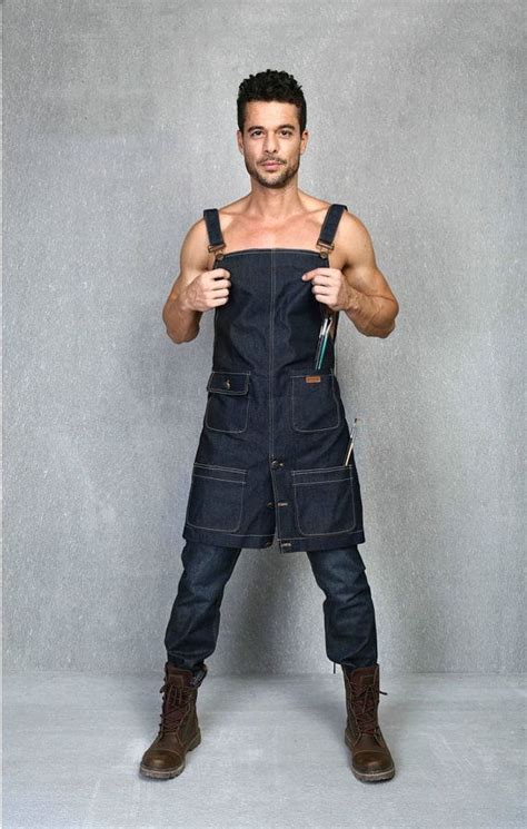 Navy Duck Canvas Mens Apron With Straps In 2023 Denim Apron Aprons